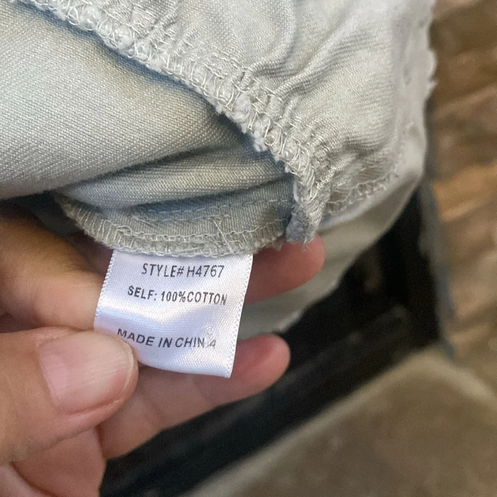 Jodifl size M button up denim jacket ruffle pockets olive army green boutique - Picture 5 of 5